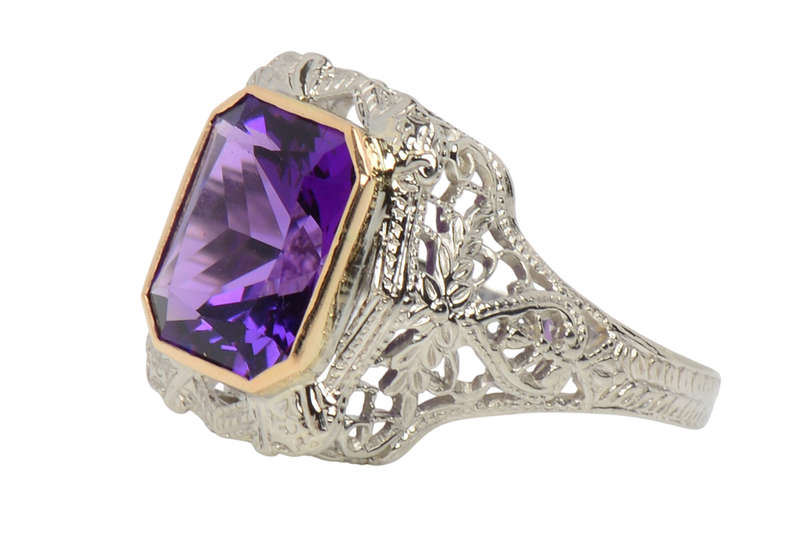Jazz Hands - Stellar Amethyst Filigree Ring