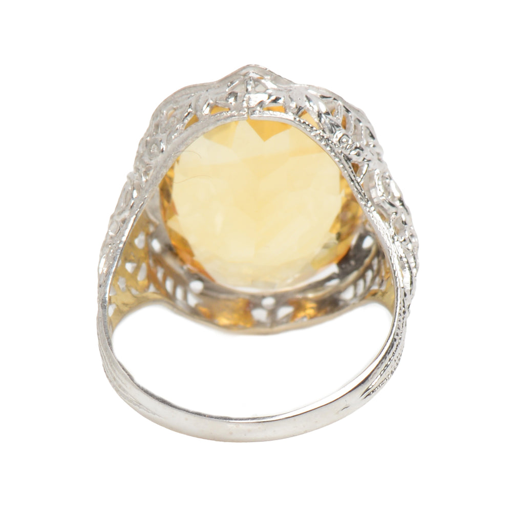 
                      
                        Daylight Citrine & White Gold Filigree Ring
                      
                    