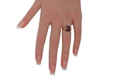 Garnet in a  Vintage Rose & Green Gold Setting