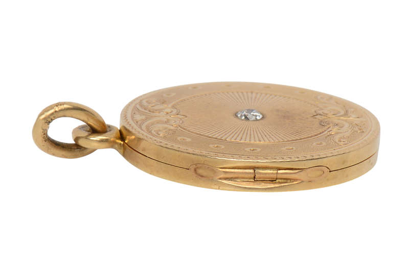 
                      
                        Edwardian Round Gold & Diamond Locket
                      
                    