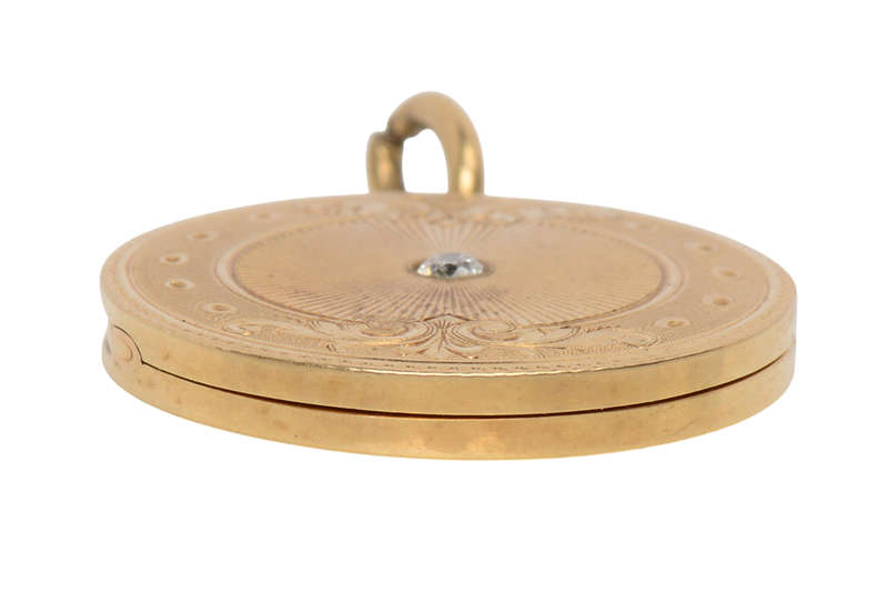 Edwardian Round Gold & Diamond Locket