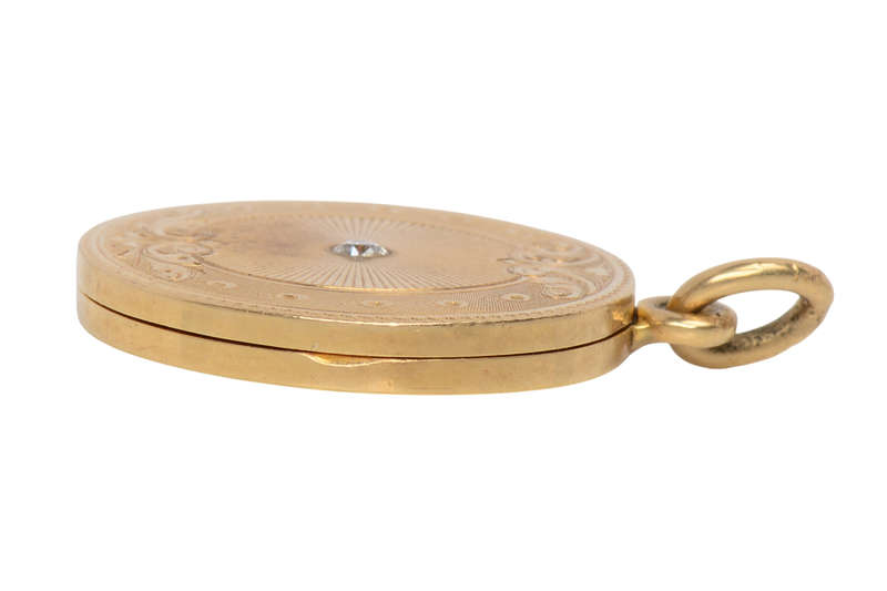Edwardian Round Gold & Diamond Locket