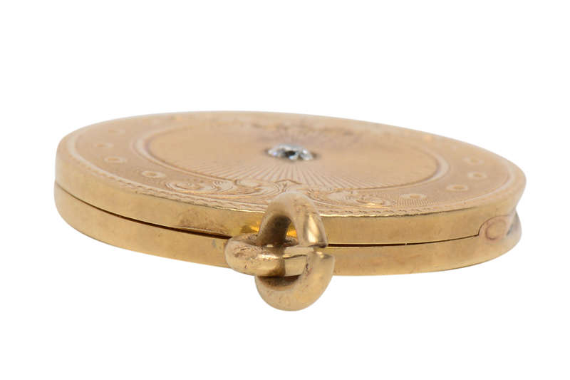 Edwardian Round Gold & Diamond Locket