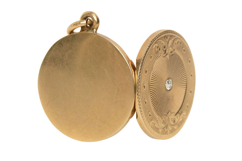 Edwardian Round Gold & Diamond Locket