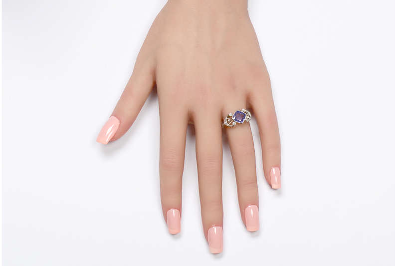 Art Deco Lilac Color Shift No Heat Sapphire Ring