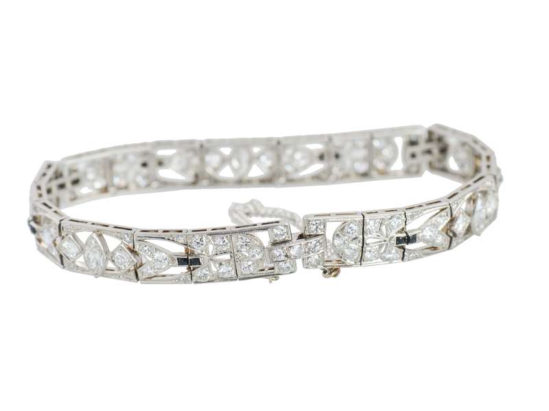 Art Deco Onyx Diamond Bracelet