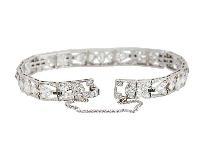 Art Deco Onyx Diamond Bracelet