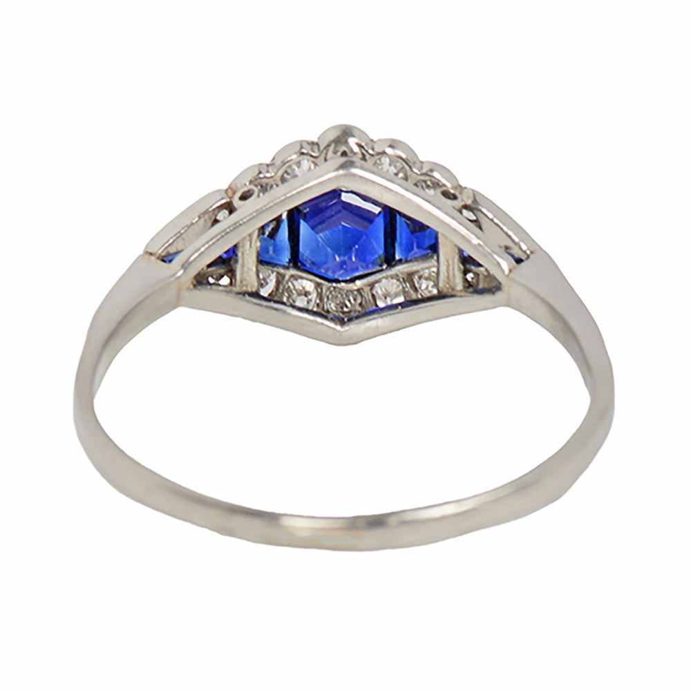 
                      
                        Art Deco Sapphire Diamond Platinum Ring
                      
                    