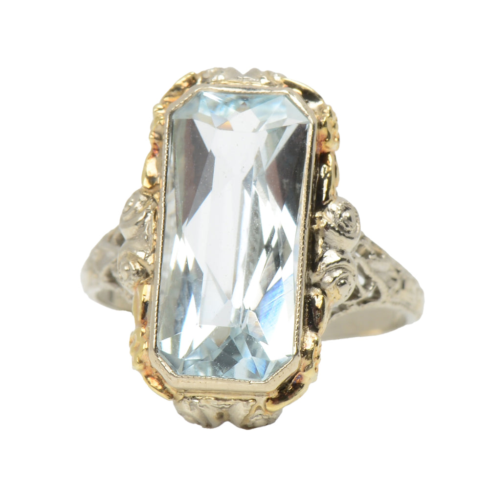 Clear as Day - Vintage Aquamarine Art Deco Ring