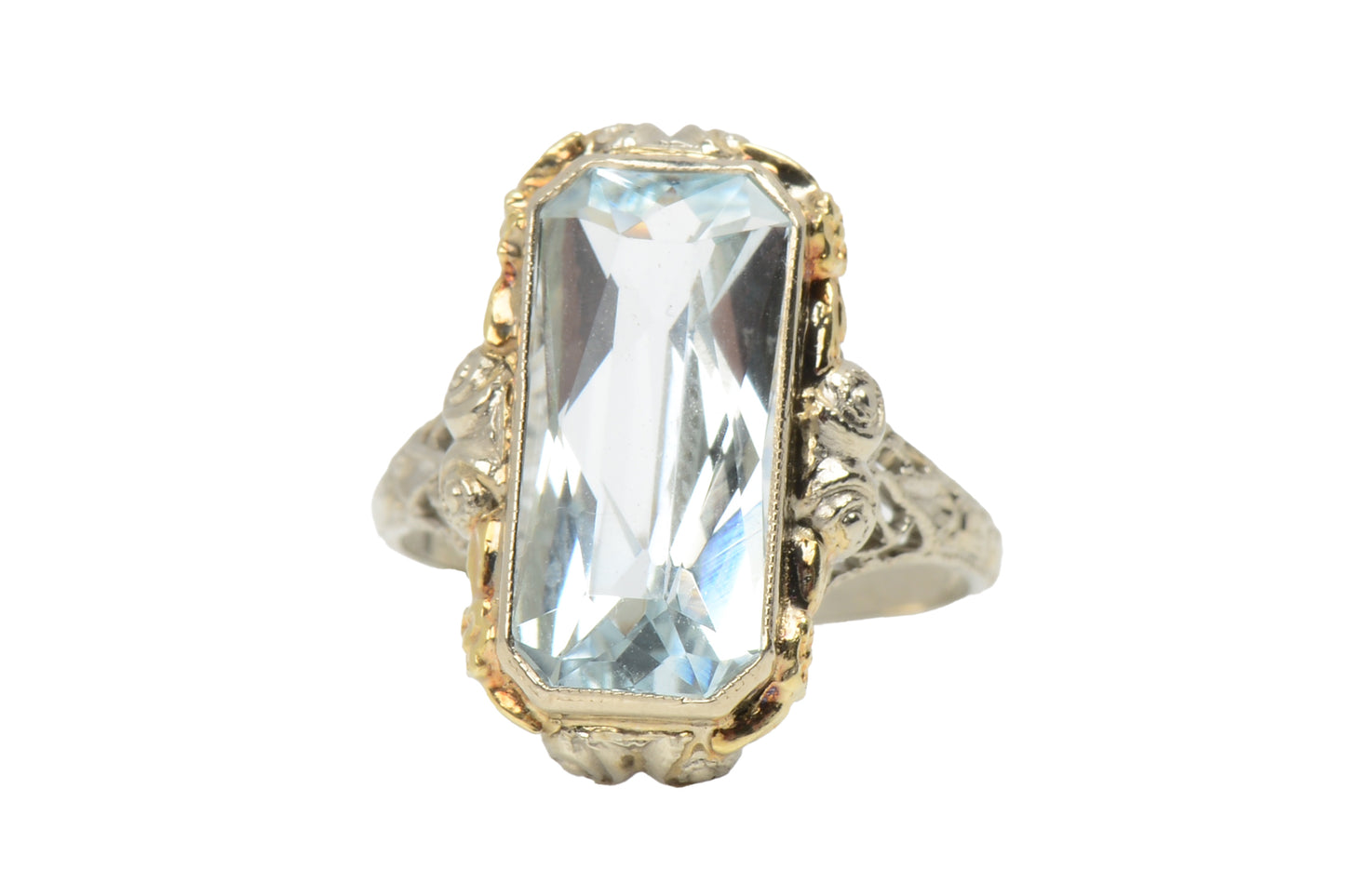 Clear as Day - Vintage Aquamarine Art Deco Ring