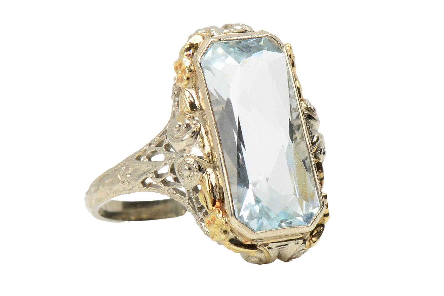 Clear as Day - Vintage Aquamarine Art Deco Ring