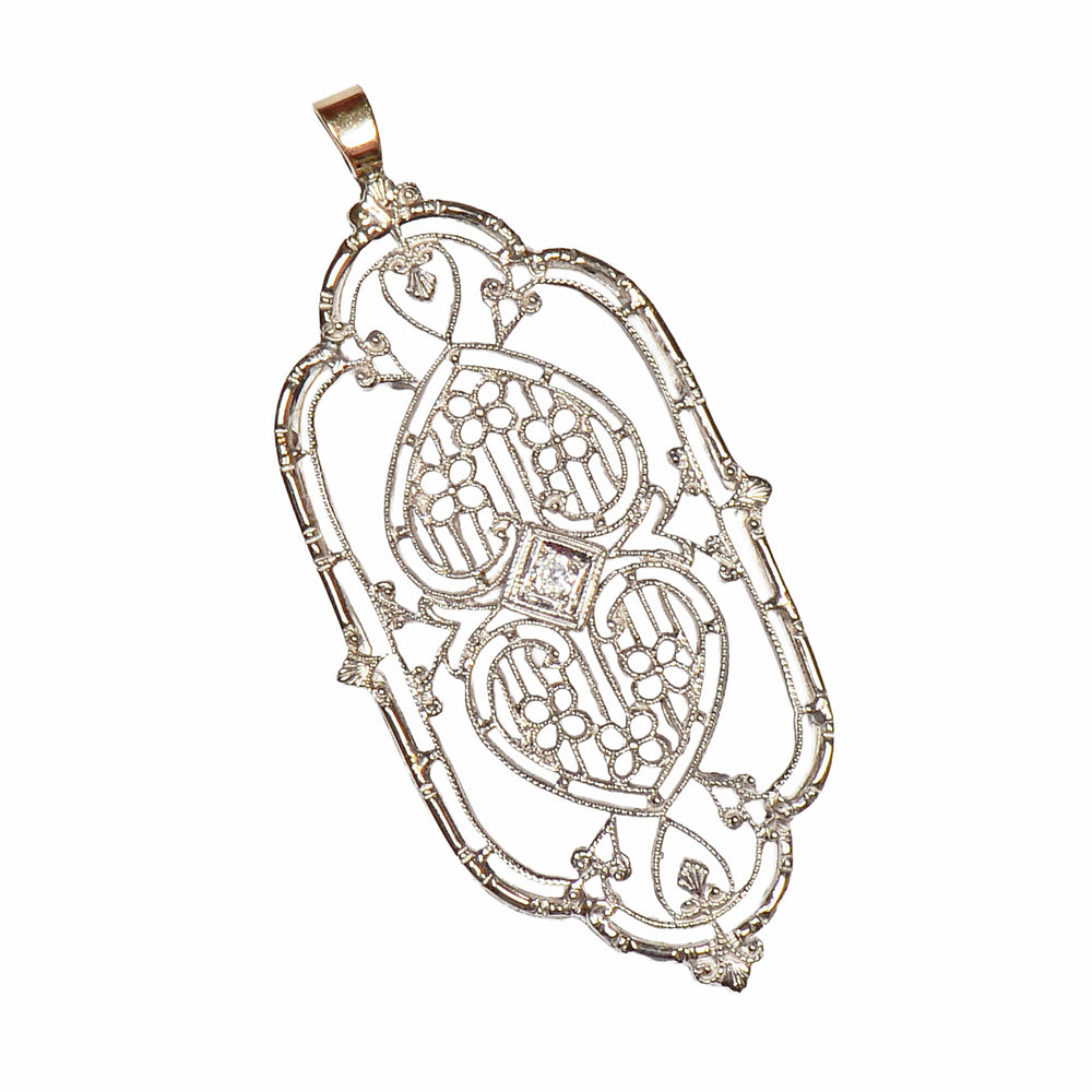 Tracery - Art Deco Filigree Diamond Pendant