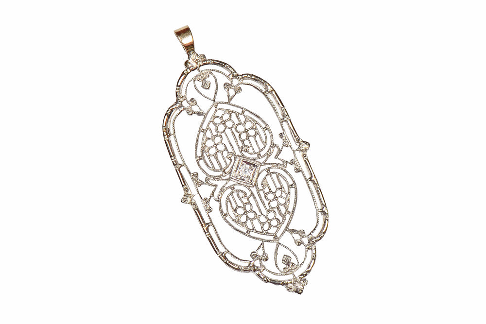 Tracery - Art Deco Filigree Diamond Pendant