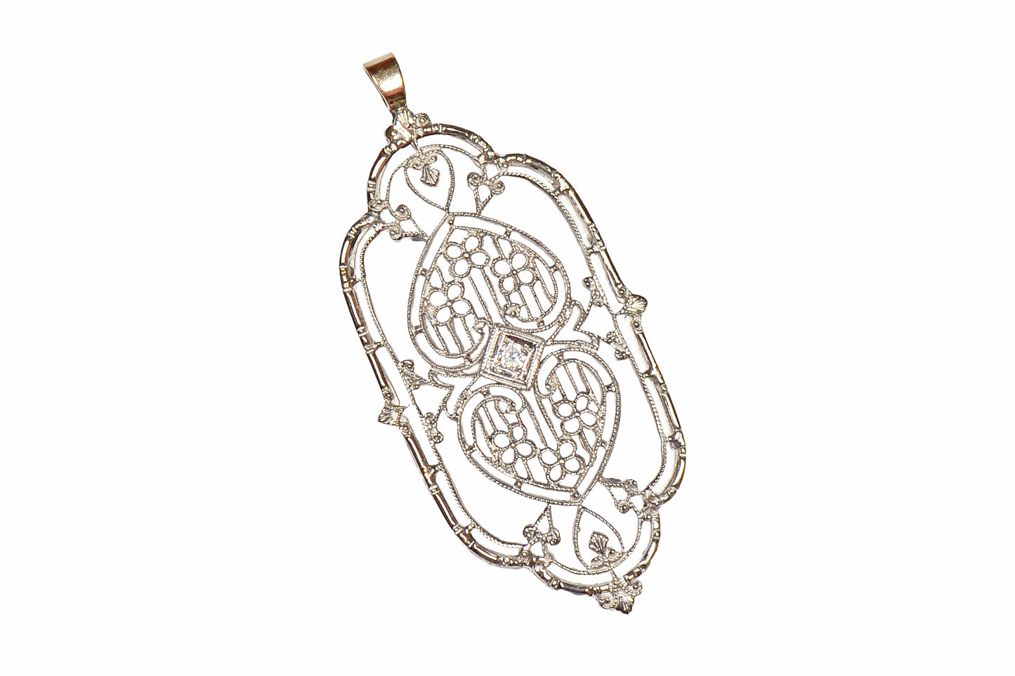 Tracery - Art Deco Filigree Diamond Pendant