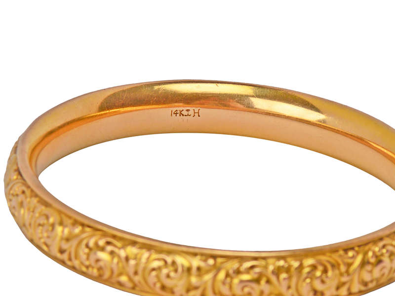 
                      
                        Krementz Glory - Repoussé Antique Bangle Bracelet
                      
                    
