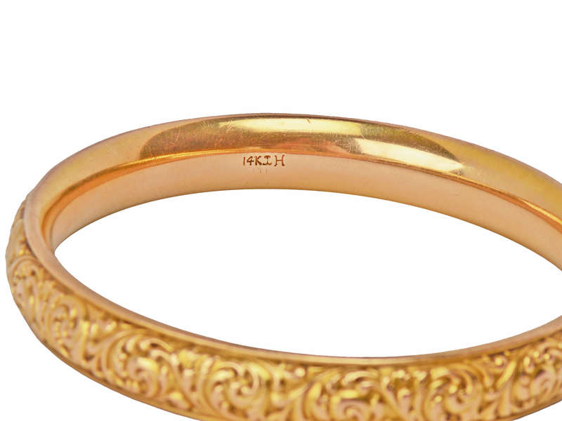 Krementz Glory - Repoussé Antique Bangle Bracelet