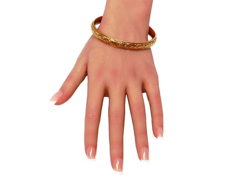 Krementz Glory - Repoussé Antique Bangle Bracelet