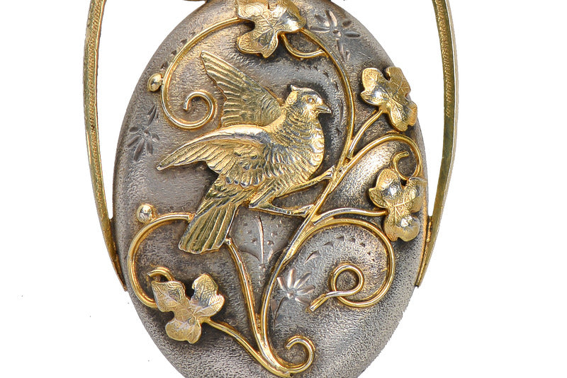 Art Nouveau Silver Vermeil Bird Perfume