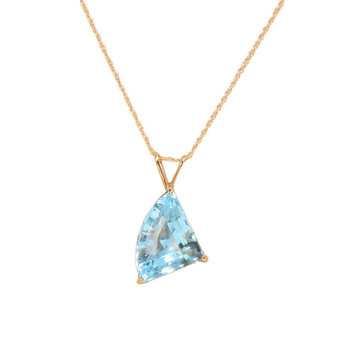Momentum - Blue Topaz Gold Pendant