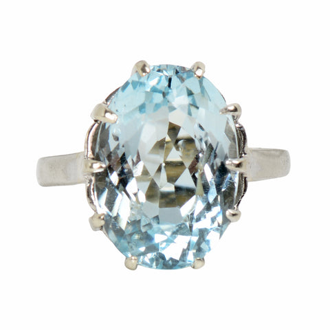 Vintage Blue Topaz Solitaire Ring