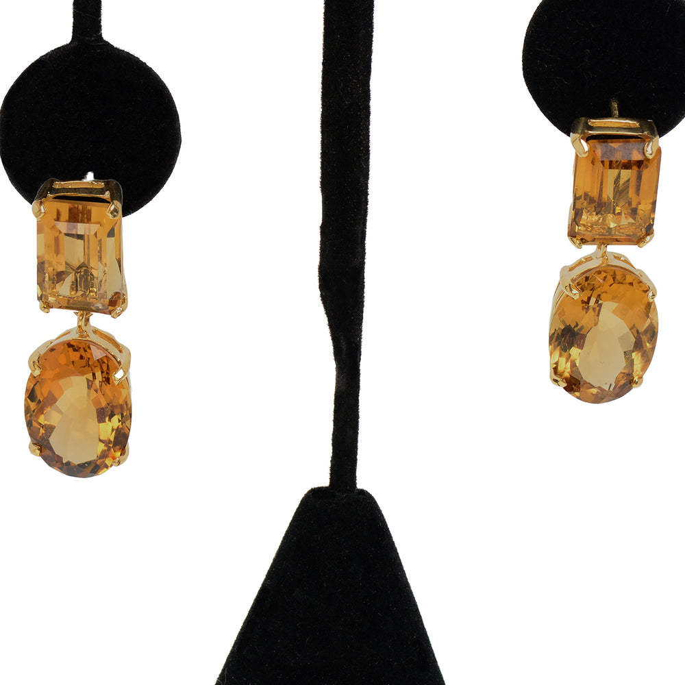 Pop Art - Citrine Earrings in Vermeil Sterling
