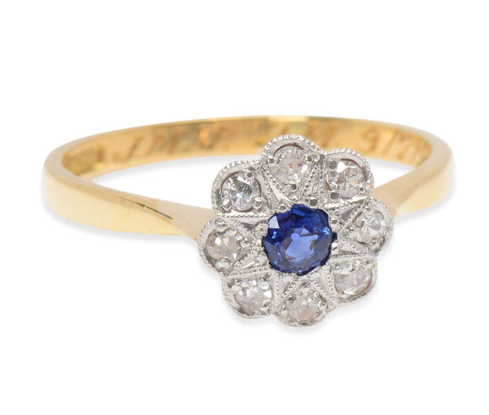 Sapphire Diamond Engagement Ring from 1929