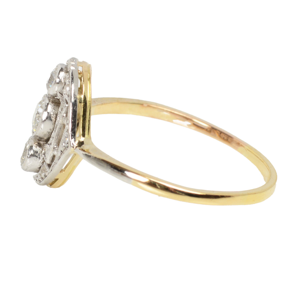 
                      
                        Oval Three Diamond Antique Ring
                      
                    