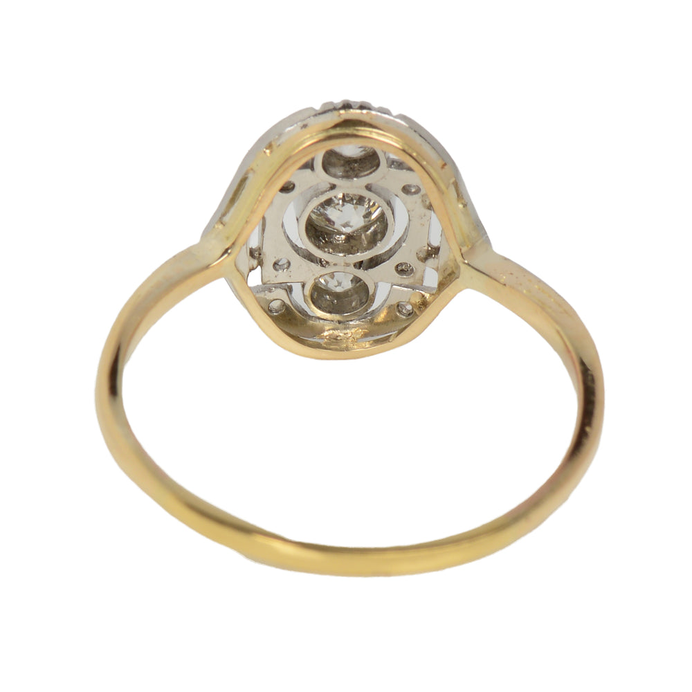 
                      
                        Oval Three Diamond Antique Ring
                      
                    