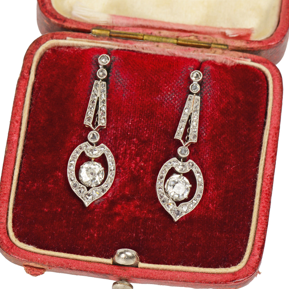 Belle Epoque Diamond Dangle Earrings Original Box