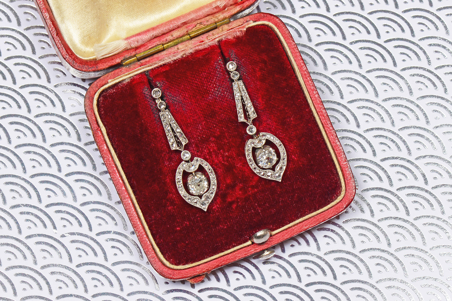 Belle Epoque Diamond Dangle Earrings Original Box