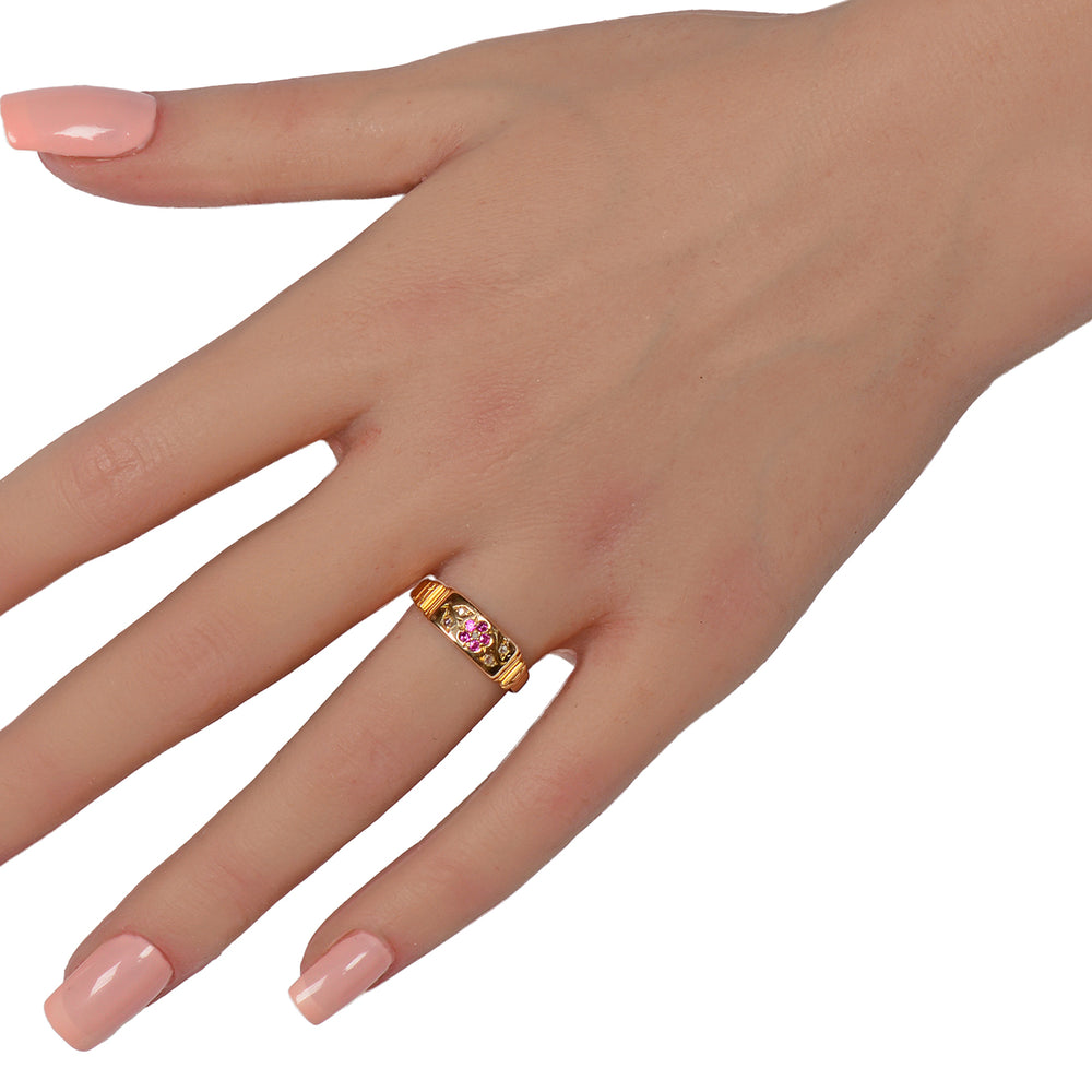 
                      
                        Ruby Diamond Flower Motif Ring of 1892
                      
                    