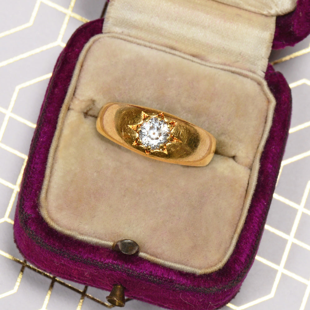 
                      
                        Solitaire Old European Cut 18k Gold Ring From 1899
                      
                    