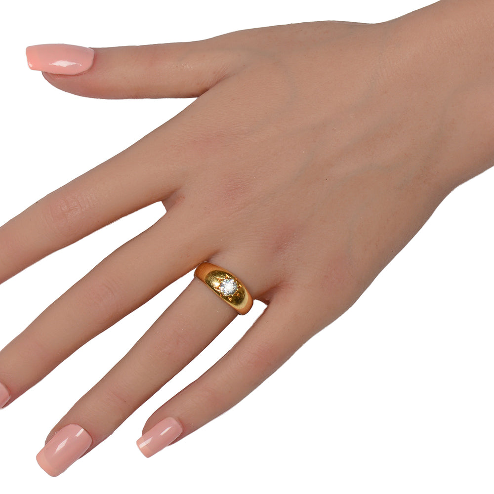 
                      
                        Solitaire Old European Cut 18k Gold Ring From 1899
                      
                    