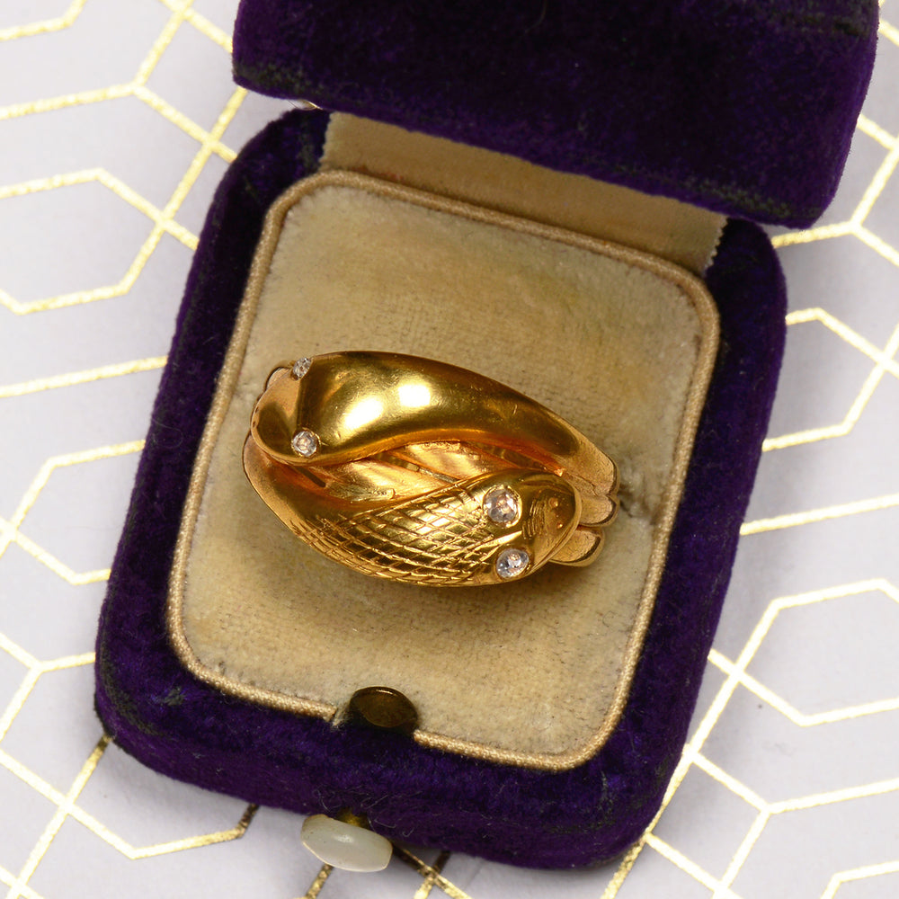 
                      
                        1899 Victorian Weighty Double Snake Ring Diamond
                      
                    