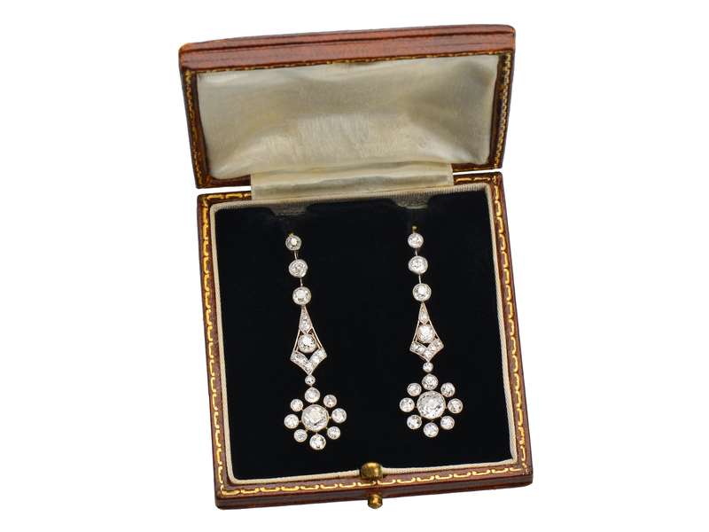 
                      
                        Ultra Edwardian Diamond Dangle Earrings
                      
                    
