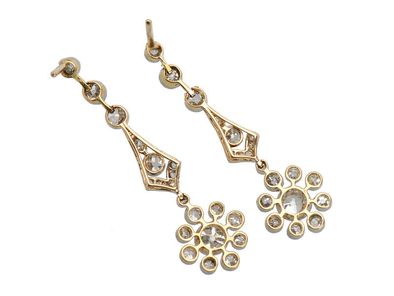 Ultra Edwardian Diamond Dangle Earrings