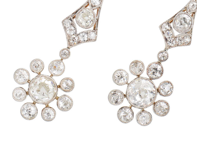 Ultra Edwardian Diamond Dangle Earrings