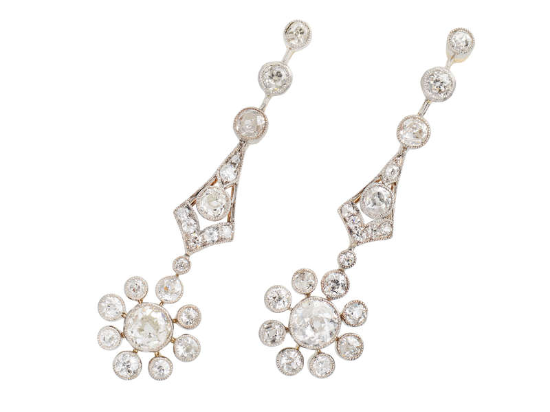 Ultra Edwardian Diamond Dangle Earrings