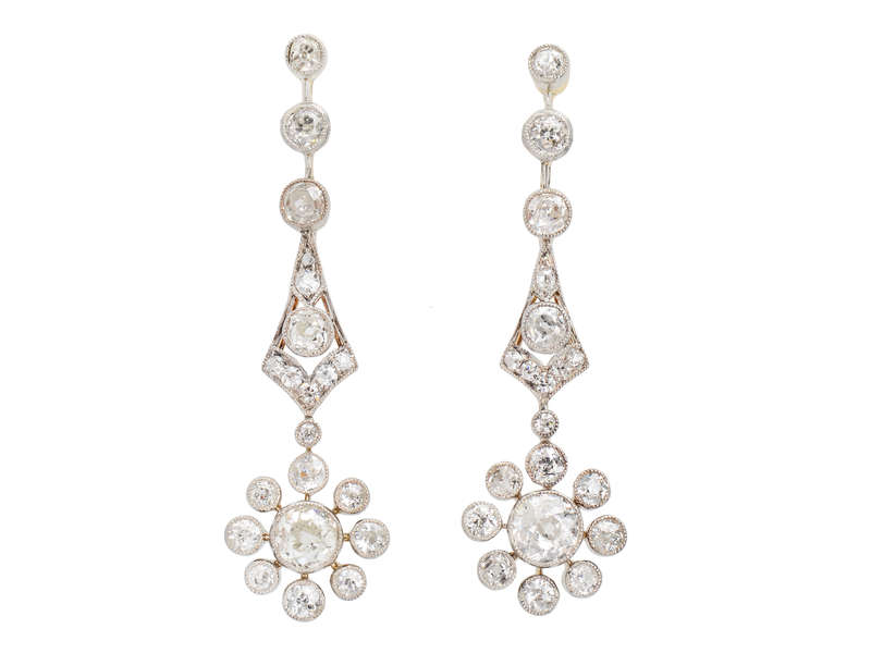 Ultra Edwardian Diamond Dangle Earrings