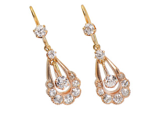 Intrigue - Edwardian Diamond Drop Earrings