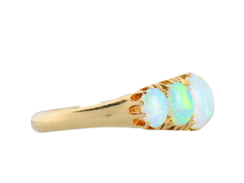 Edwardian Five Graduated Opal 18k Ring