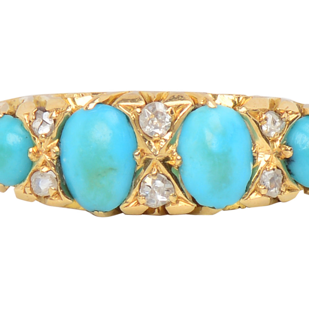 Antique Turquoise Diamond Ring of 1910
