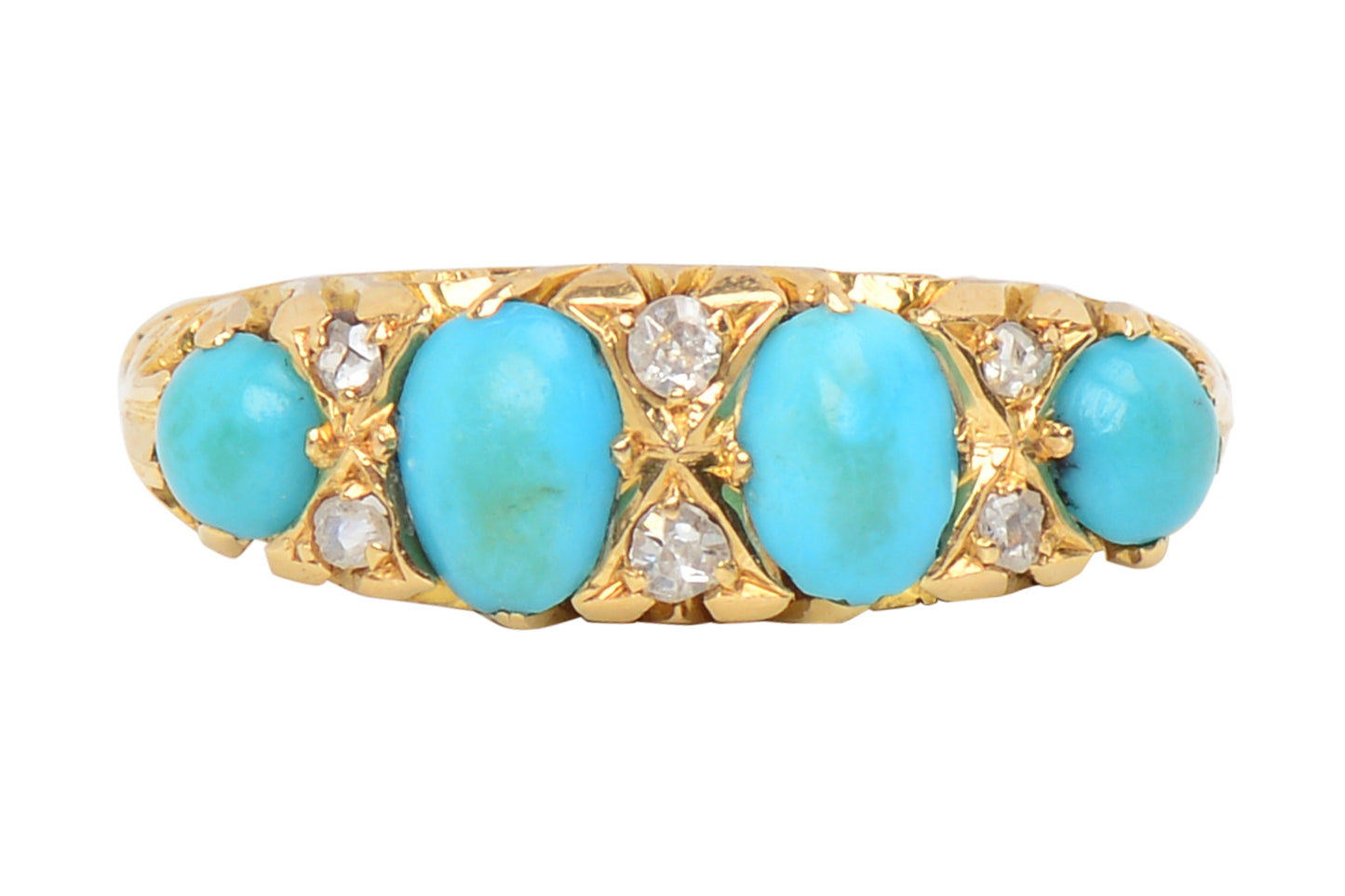 Antique Turquoise Diamond Ring of 1910