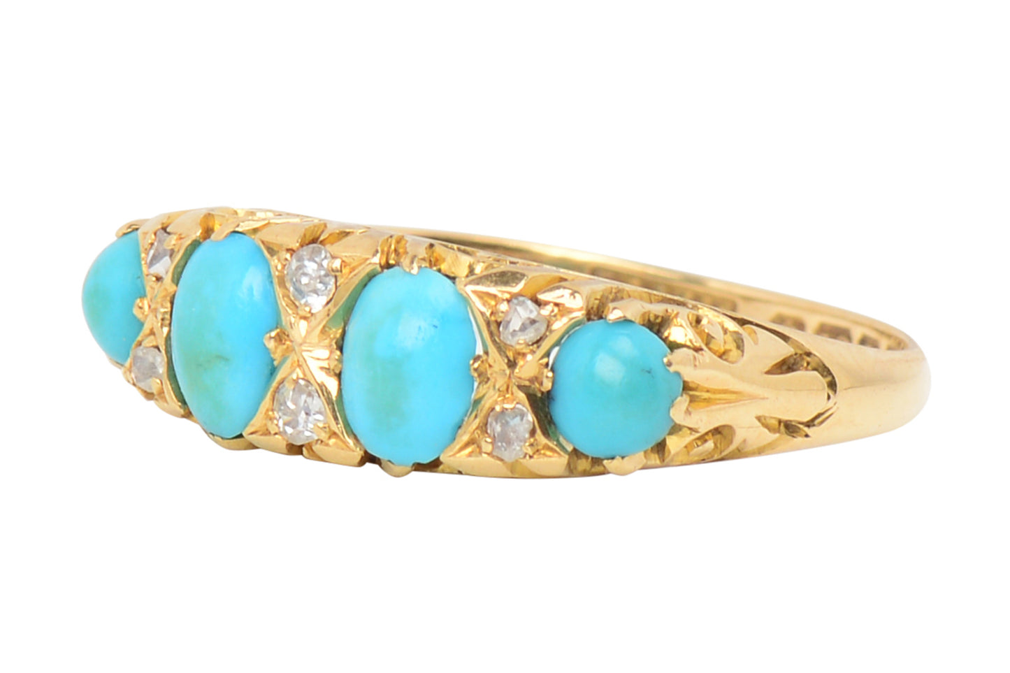 Antique Turquoise Diamond Ring of 1910