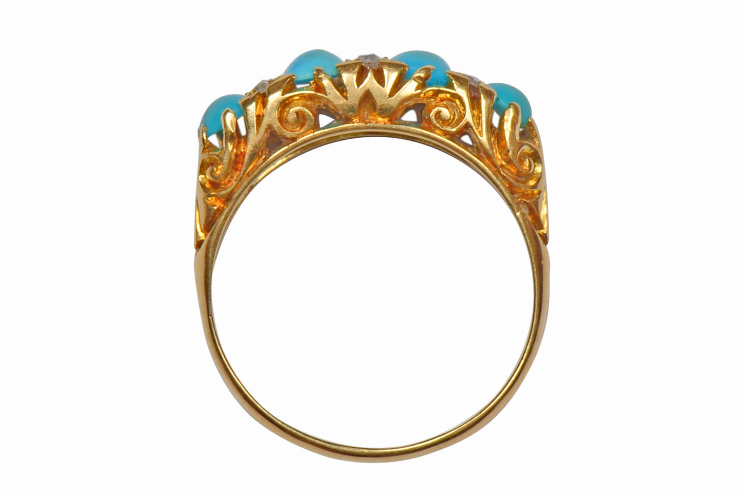 Antique Turquoise Diamond Ring of 1910