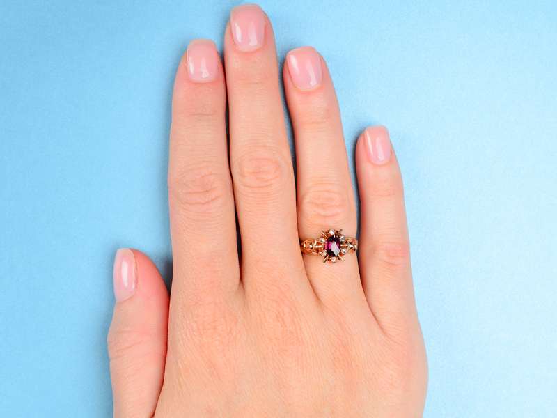 Christmas Past - Garnet Edwardian Ring of 1895