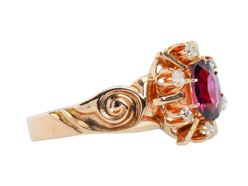 Christmas Past - Garnet Edwardian Ring of 1895