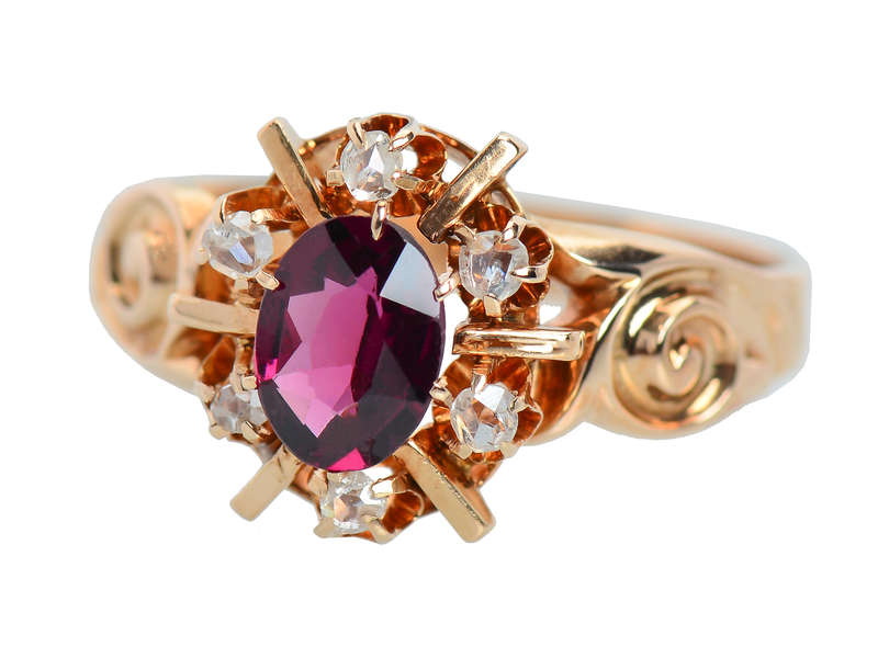 Christmas Past - Garnet Edwardian Ring of 1895