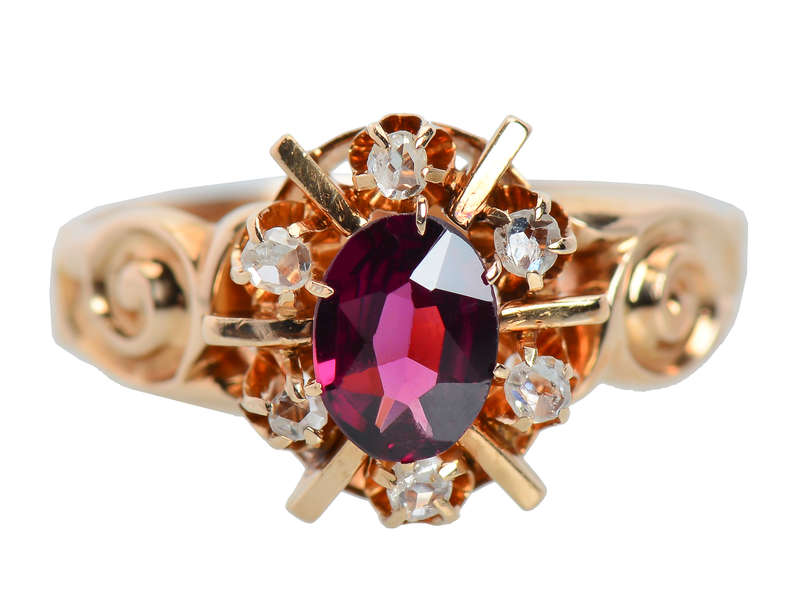 Christmas Past - Garnet Edwardian Ring of 1895
