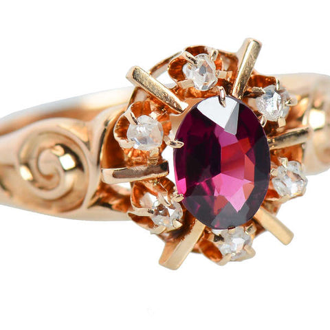 Christmas Past - Garnet Edwardian Ring of 1895